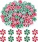 80Pcs Christmas Candy Cane Ornaments Red and White Candy Decorations Christmas Tree Hanging Peppermint Ornaments for Holiday Party Decoration DIY Crafts, 2.5cm